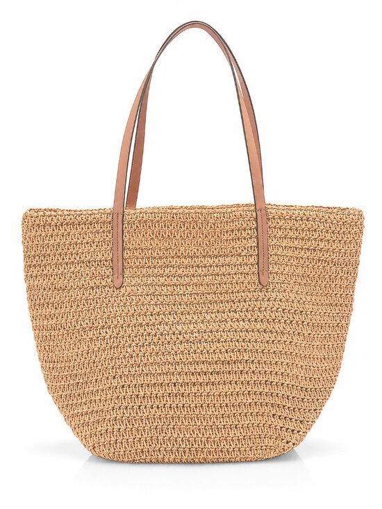 J. Crew Handbags - NWOT J. Crew Woven Straw Market Tote Large Packable Bag With Leather Straps
